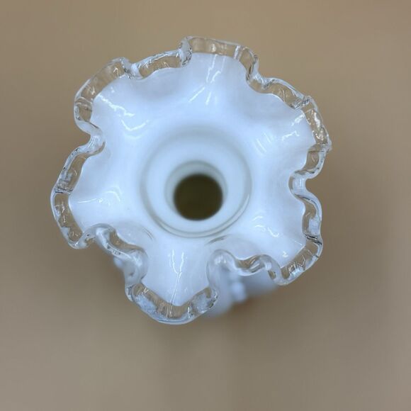 Vintage White Milk Glass 1940’s Fenton Silvercrest Vase Hobnail - Picture 8 of 9